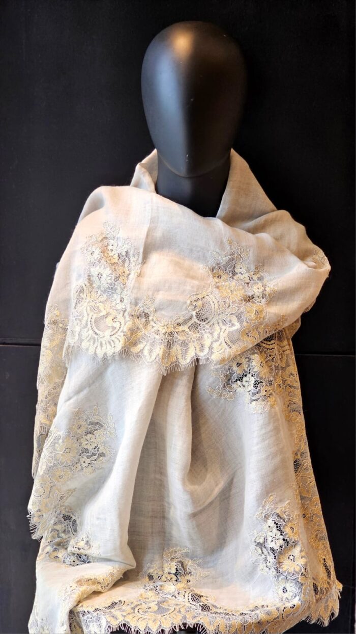Double Sided Lace Edged Stole