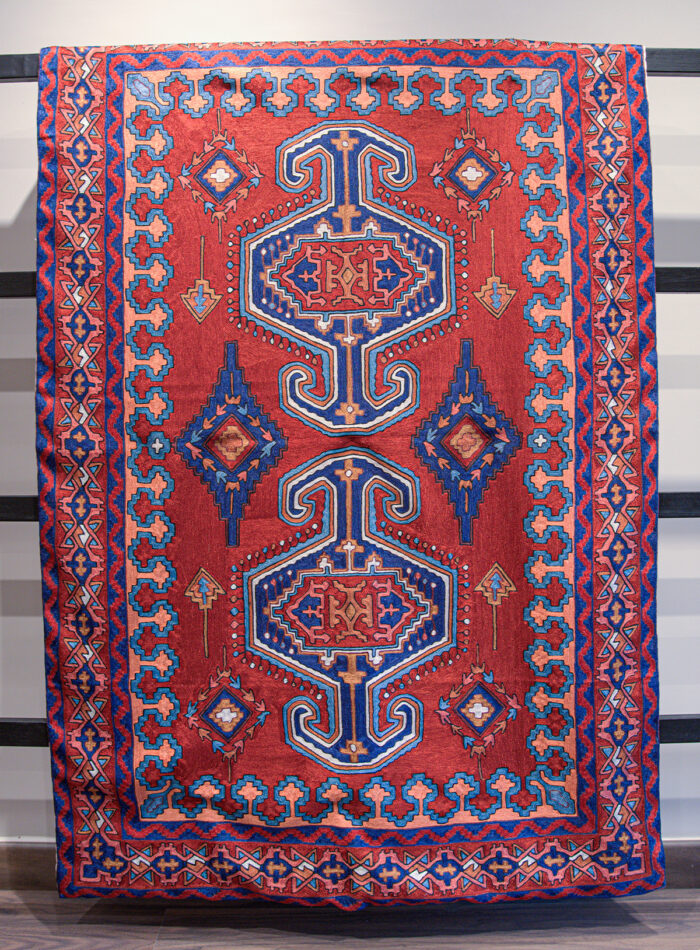 Red & Navy Medallion rug