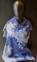 Stole with Fine Lace and Machine Embroidery