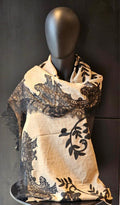 Stole with Fine Lace and Machine Embroidery